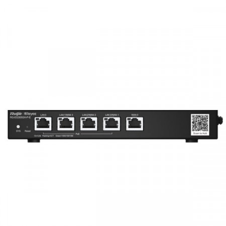 Reyee RG-EG305GH-P-E Cloud Managed Router Multi-WAN Load Balancing Support , 5 Gigabit Ethernet Ports (WAN/LAN), 4 PoE/PoE+ ports 60W PoE Power budget, Throughput 1.5 Gbps, Free Cloud Management