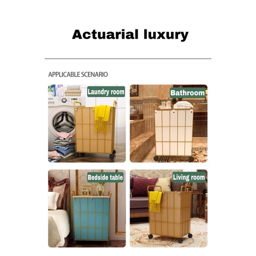 CT112D047 ZEITAKUMS #ตะกร้าใส่ผ้า ตะกร้าใส่ผ้าสีทอง ที่ตั้งของเบ็ดเตล็ด ตะกร้าผ้า ตะกร้า ตะกร้าใส่ของ ตกแต่งห้องน้ำ