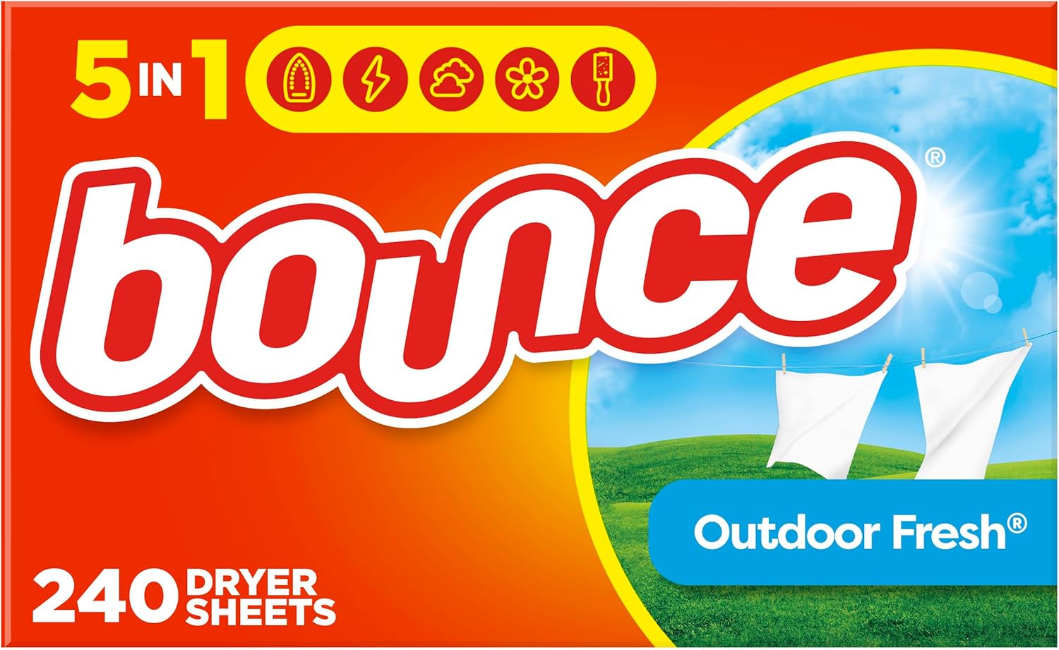 Bounce Dryer Sheets Laundry Fabric Softener แผ่นอบผ้าหอม ช่วยลดรอยยับและไฟฟ้าสถิต สำหรับเครื่องอบผ้า