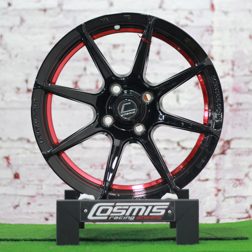 ล้อแม็กขอบ15 Cosmis VR-1 สีดำท้องแดง สำหรับรถเก๋ง (ราคาต่อวง) / 15x7.0 4H100 ET32