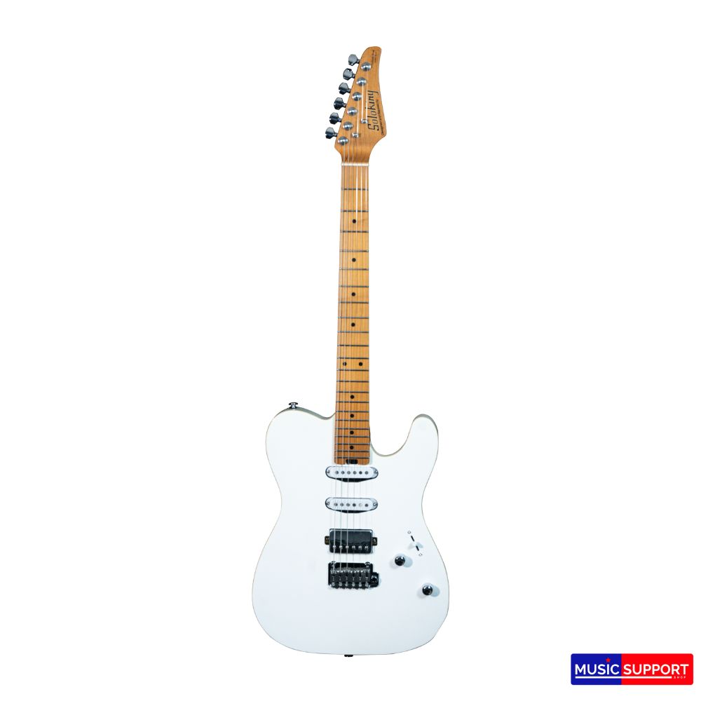 Soloking MT-1 Custom Roasted Maple FB Flat Top Binding HSS White