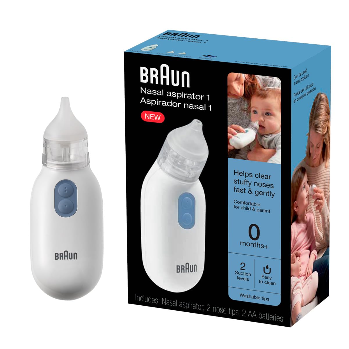 Braun Electric Nasal Aspirator เครื่องดูดน้ำมูกไฟฟ้าสำหรับเด็กและทารก ปลอดภัยและใช้งานง่าย