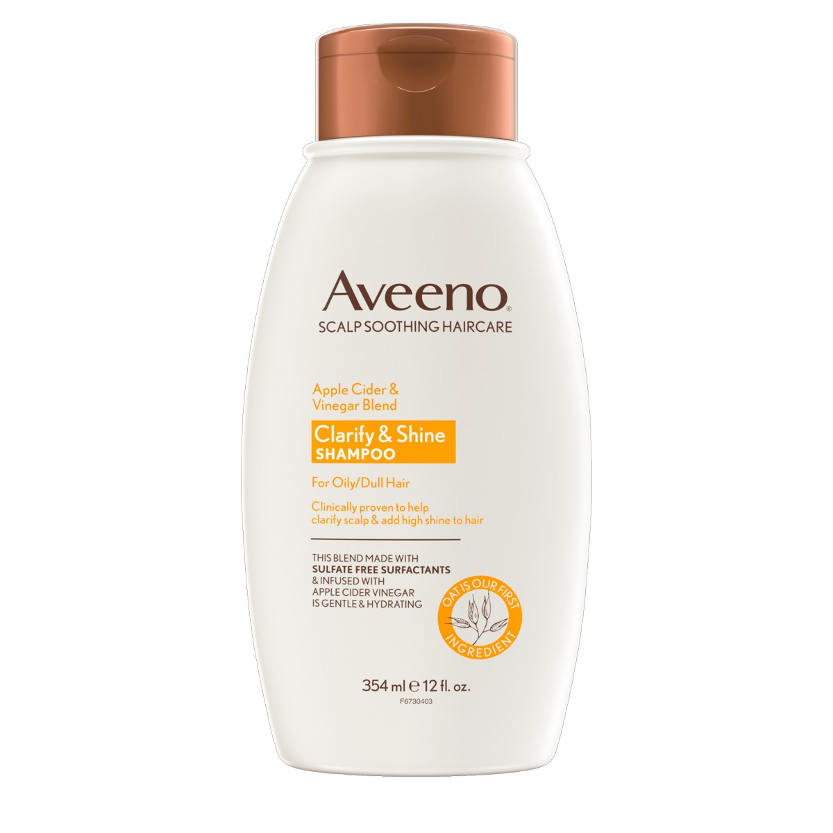 Aveeno Apple Cider Vinegar Blend Clarify & Shine Shampoo แชมพูเพิ่มความเงางามของเส้นผม