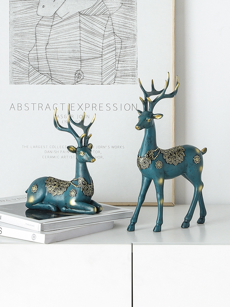 C1009B018 FAMITOSS กวางตกแต่งบ้าน โมเดิร์น นอร์ดิก ของขวัญเพื่อคนพิเศษ ของแต่งห้อง กวางเรซิน กวางตั้งโต๊ะ กวาง ของขวัญ