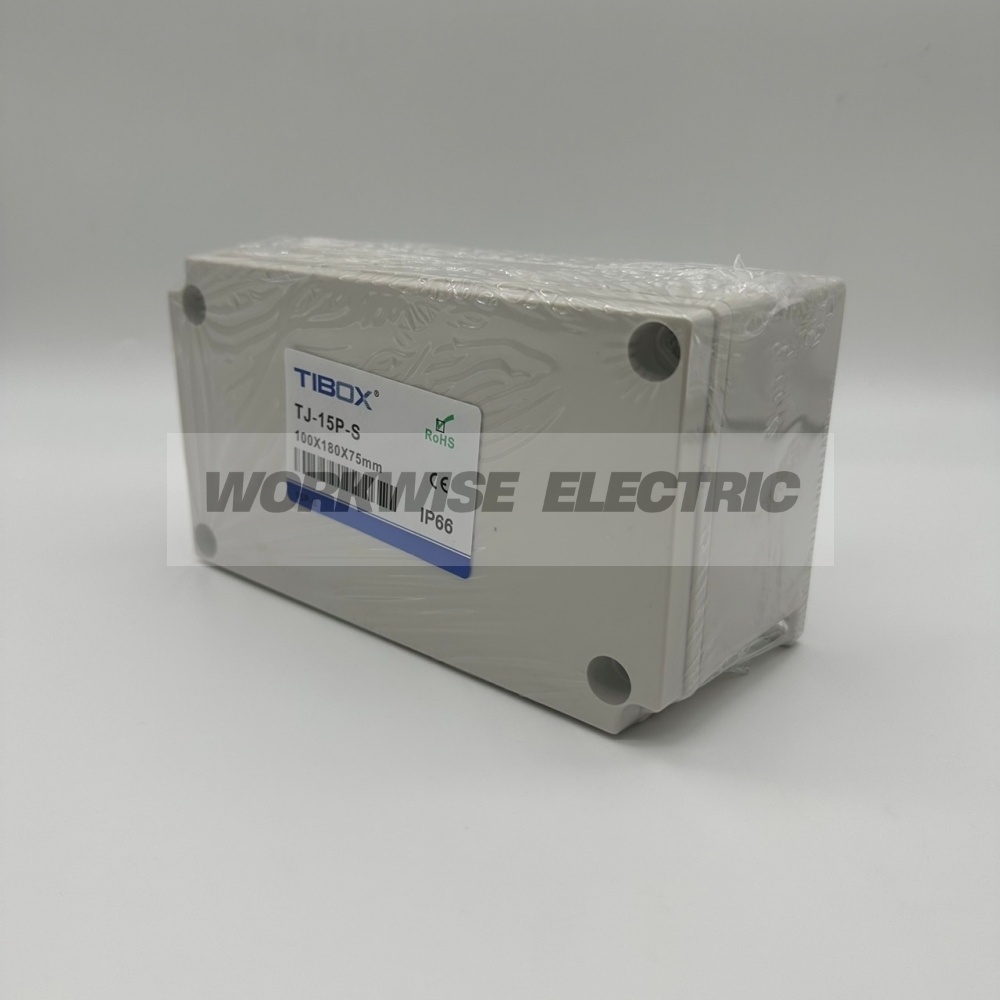 "TIBOX" TJ-15P-S กล่องพลาสติก พร้อมเทอร์มินอลบล็อก (Plastic Terminal Block Box IP66) 15Pole 10A Size : 180x100x75 mm.