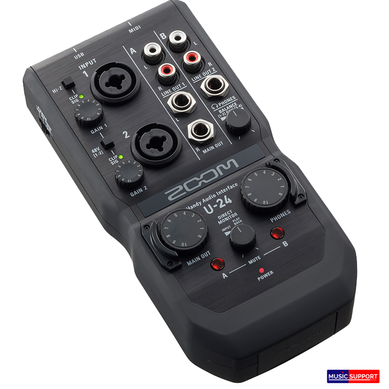 Zoom u24 handy audio interface อินเตอร์เฟสบันทึกเสียง
