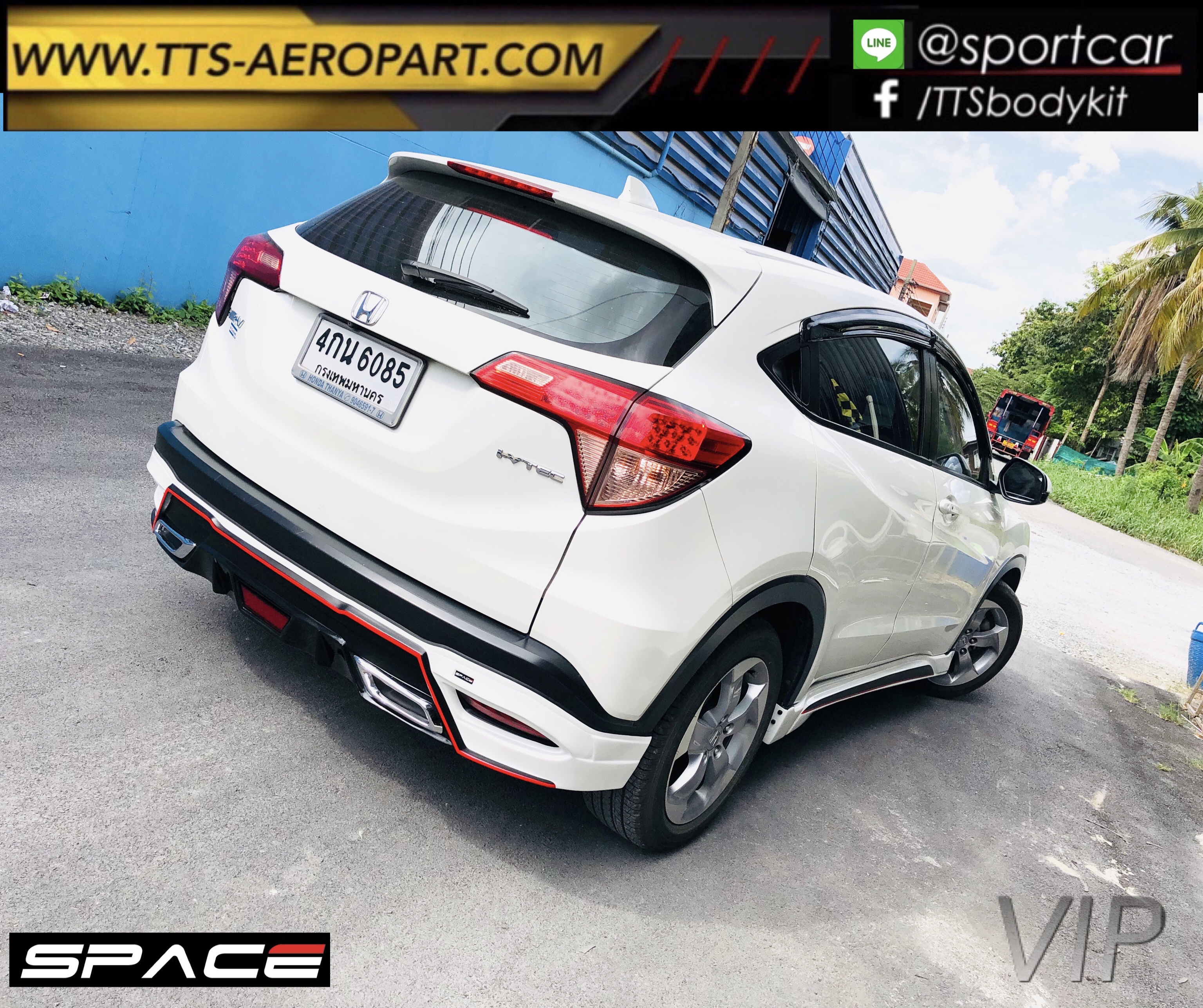 ชุดแต่ง Honda HRV 2015 2016 2017 2018 SPACE VIP Style ท่อใบไม้, hrv แต่งสวย, สเกิร์ตรอบคัน hrv แท้ byแต่งรถTTS