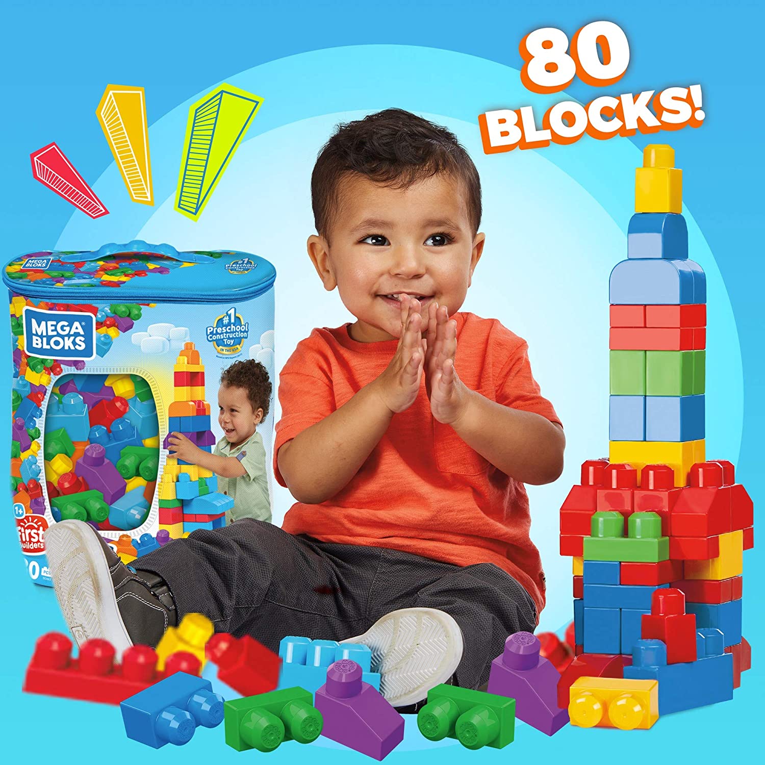Mega Bloks First Builders Big Building Bag (80 PCS) บล็อคต่อสำหรับเด็กเล็ก