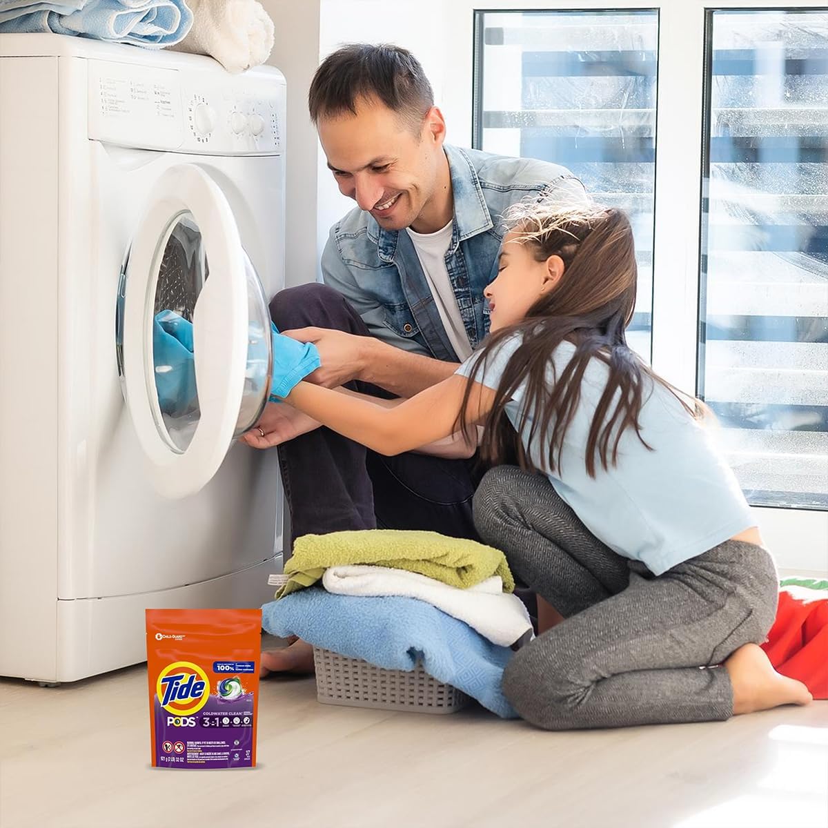 Tide PODS Laundry Detergent Pacs, Spring Meadow เจลบอล เม็ดซักผ้า ขจัดคราบสกปรก 39 เม็ด