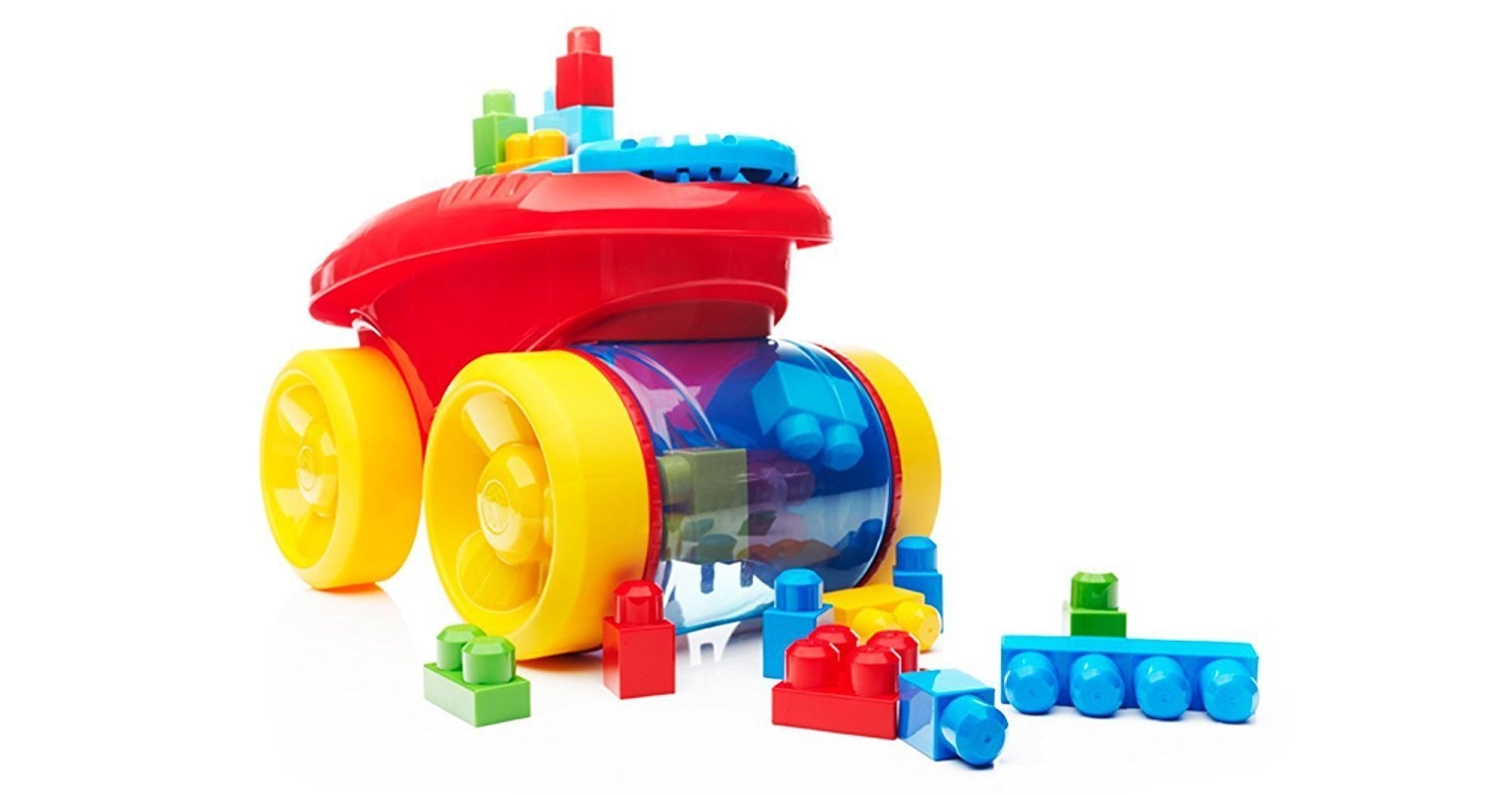 Mega Bloks Block Scooping Wagon Set,Red บล๊อครถลากจูง