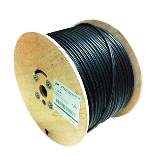 US-9136PE ราคาสายแลนภายนอก สีดำ 305 เมตร แบบมี Foil CAT 6 F/UTP, PE OUTDOOR w/Cross Filler, 23 AWG (Single Jacket) Black 305 M.*/Roll