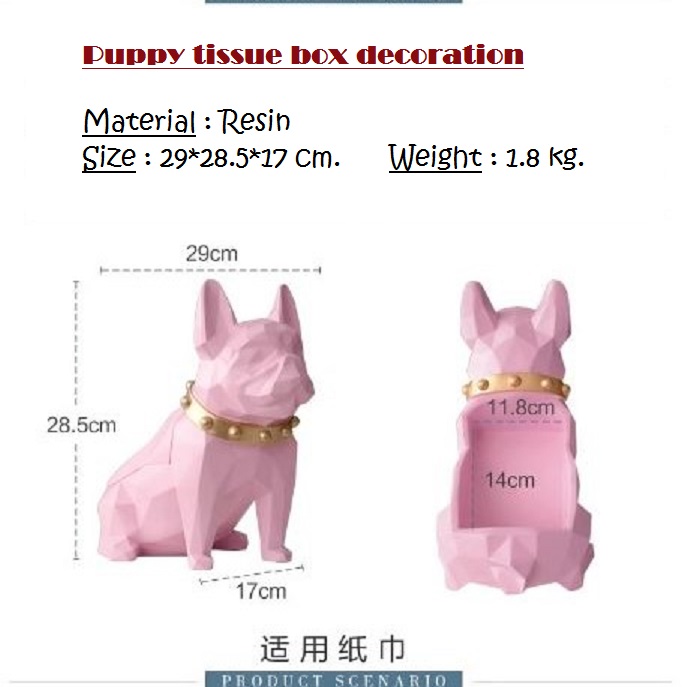 CT194I004 HOMMY กล่องทิชชู่แมวนำโชค กล่องทิชชู่น้องหมา ของแต่งโต๊ะ