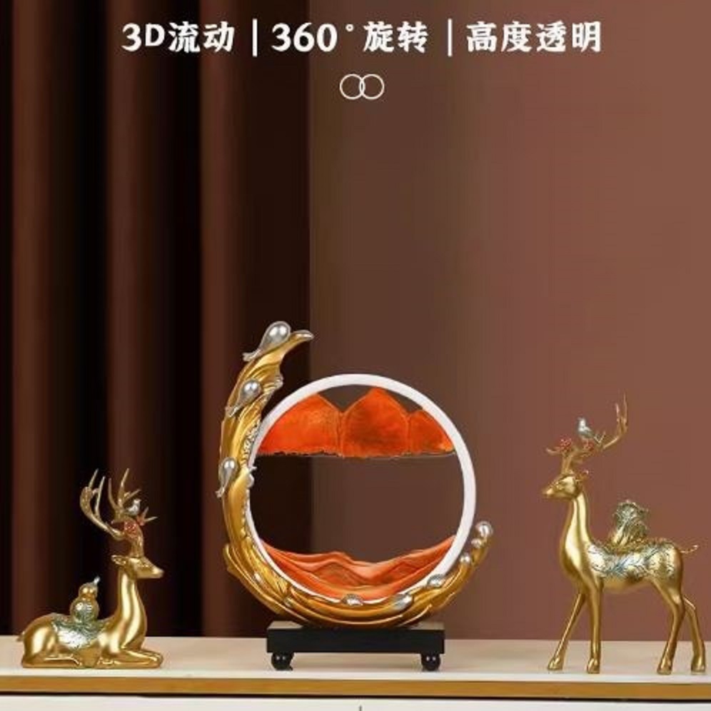 CT188B155 FAMITOSS เครื่องประดับนาฬิกาทราย โมเดล ของตกแต่ง ของขวัญขึ้นบ้านใหม่ โมเดลแต่งโรงแรม ภาพวาดทรายดูด