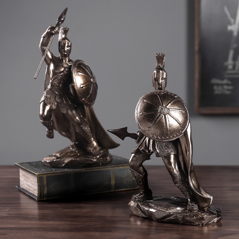 FAMITOSS ของแต่งบ้าน SPARTACUS SPARTAN MODEL นักขี่ม้า ขี่ม้า ของแต่งห้อง ของแต่งร้าน ของขวัญ