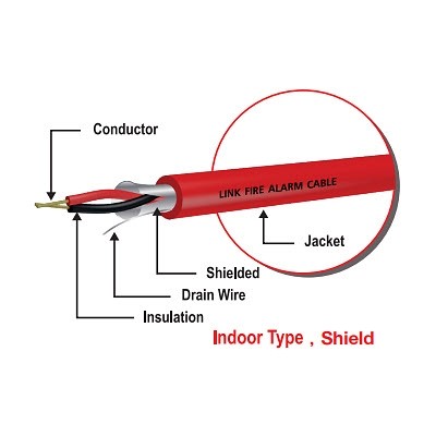 CB-0214R FIRE ALARM, SHIELD 2x14 AWG, 1 PAIR, FPLR, Riser Grade 500 M/ Roll