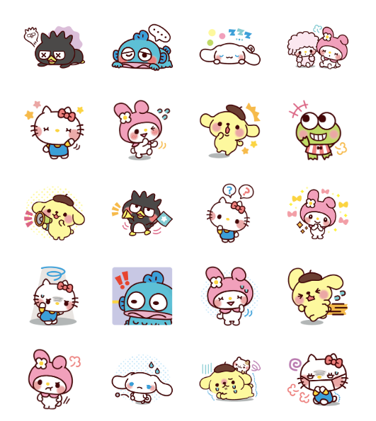 ขายสติกเกอร์ไลน์ SANRIO CHARACTERS2 (Cartoons)