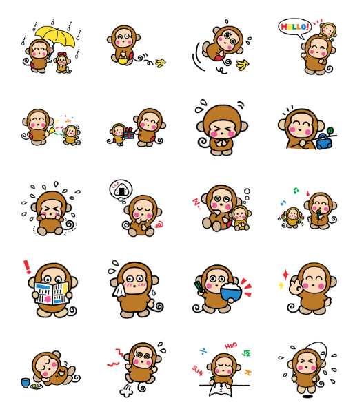 ขายสติกเกอร์ไลน์ ลิงโอซารุโนะมอนคิจิ