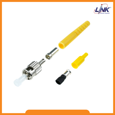 UF-0004SM ST Singlemode, Zirconia Fiber Optic Connector, Yellow Boot 0.9 mm, 3.0 mm diameter Cable
