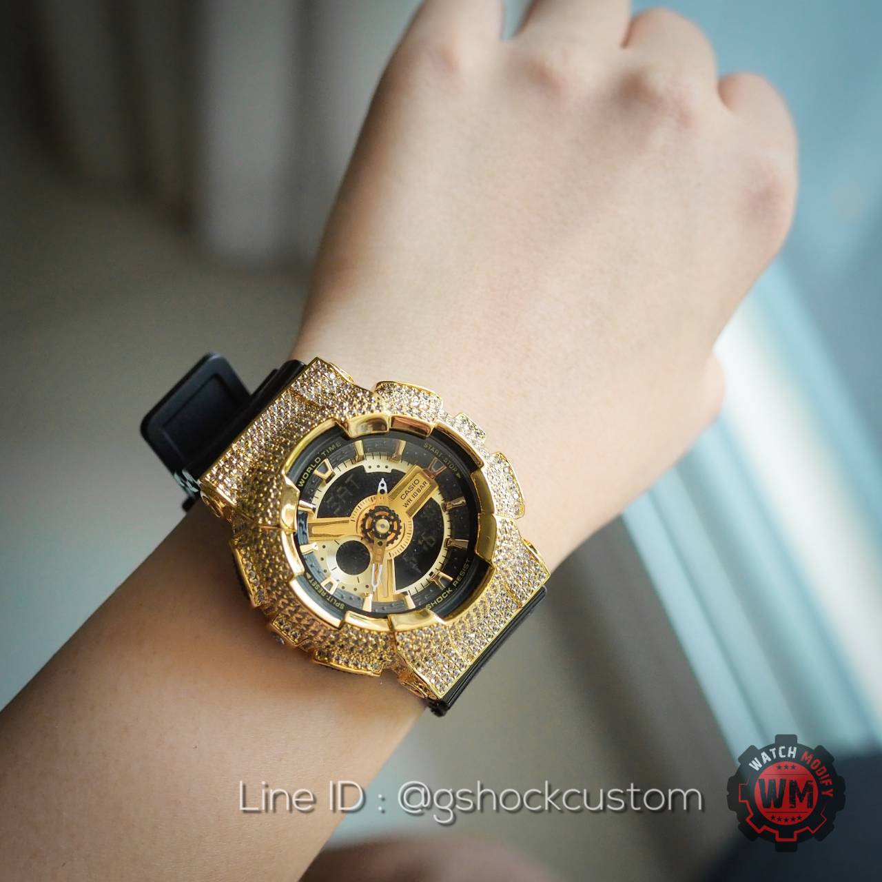 Baby-G Bling ดำทอง กรอบเพชร