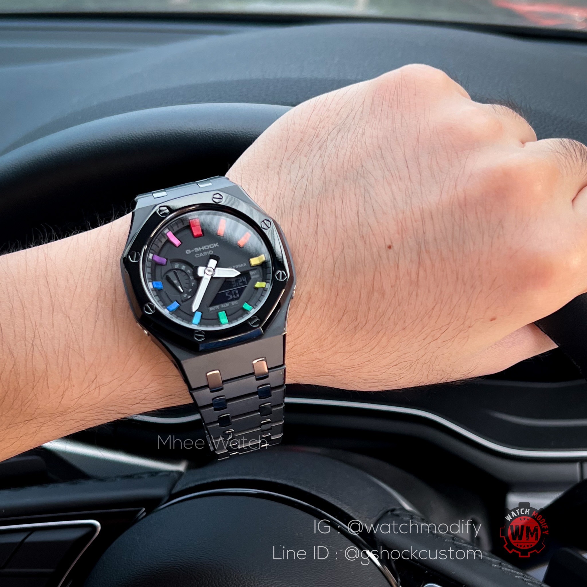G-SHOCK Ga-2100 Casioak Rainbow Sandblast Stainless Black