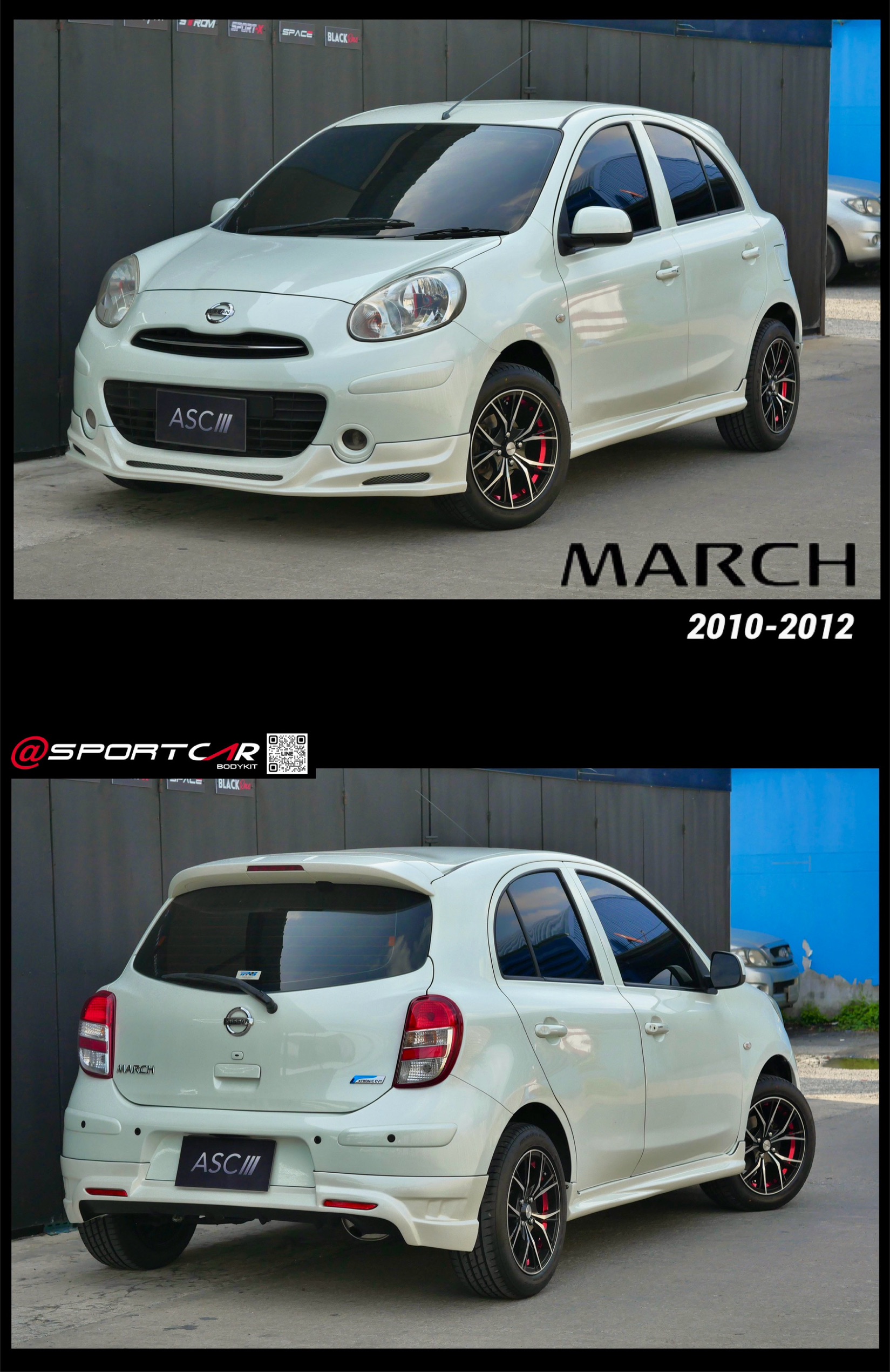 ชุดแต่ง Nissan March 2010 2012 Euro Sport ชุดแต่งรอบคัน นิสสัน มาร์ช 2012 แต่งสวย