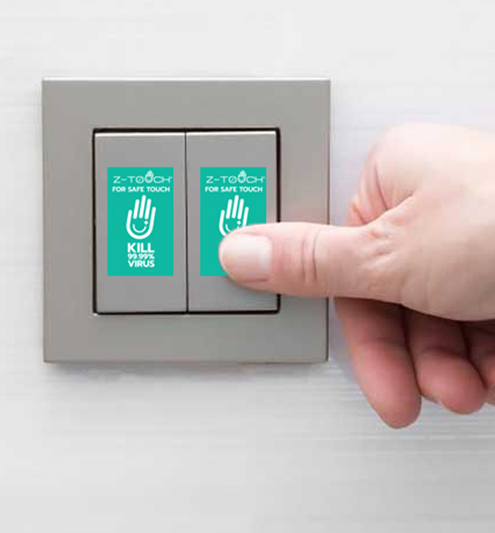 Z-TOUCH แผ่นฆ่าเชื้อ สำหรับติดสวิทช์ไฟ Switch Antimicrobial Pad