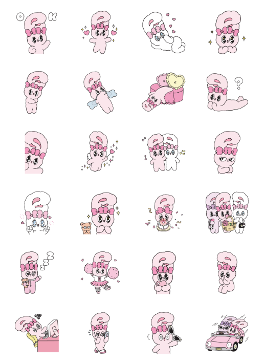 ขายสติกเกอร์ไลน์ Esther Bunny เลิฟลี่♡