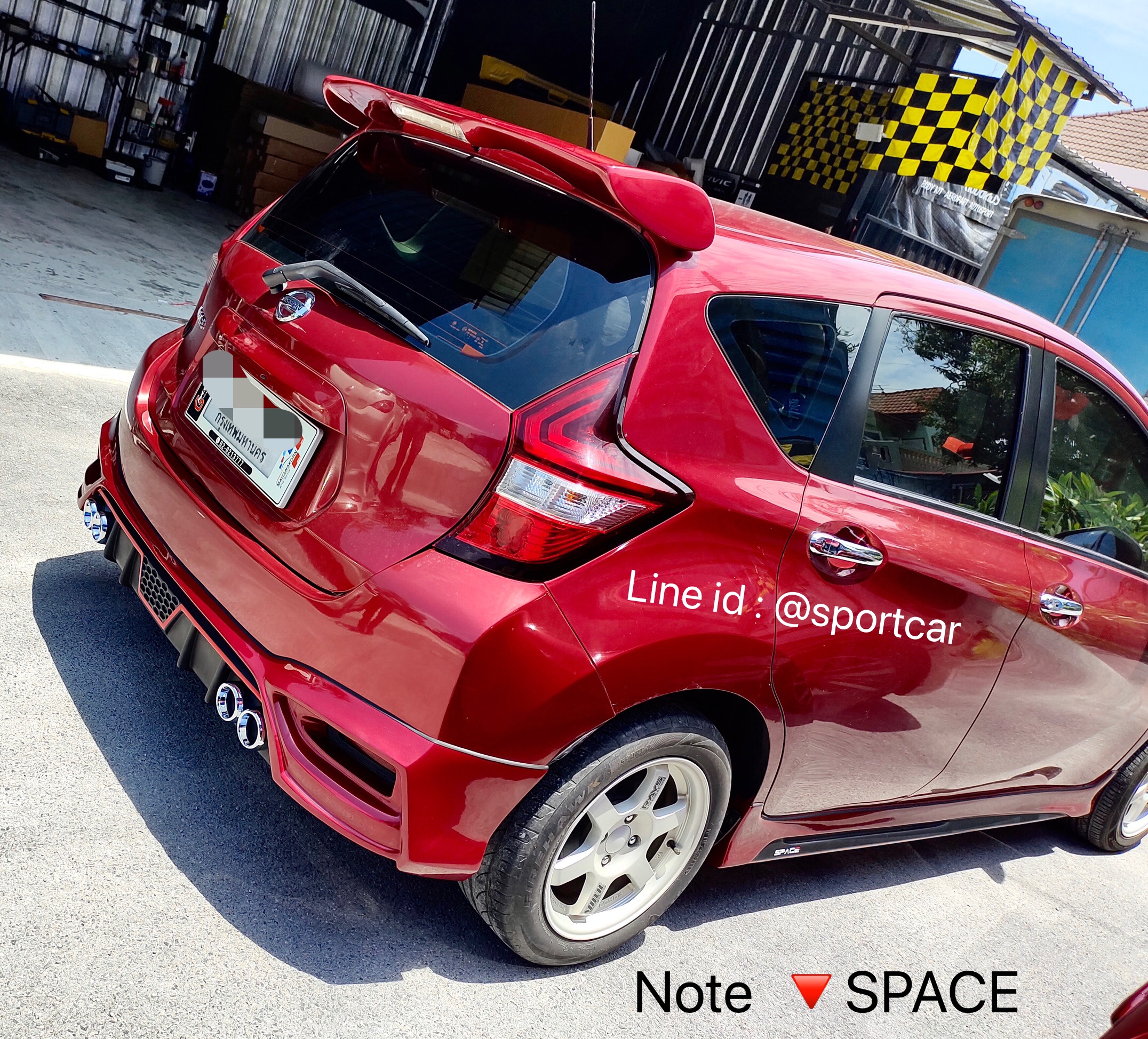 ชุดแต่งรอบคัน Nissan Note ทรง SPACE ท่อคู่สปอร์ต , สเกิร์ต นิสสันโน๊ต แต่งสวย งานคุณภาพ ราคาไม่แรง