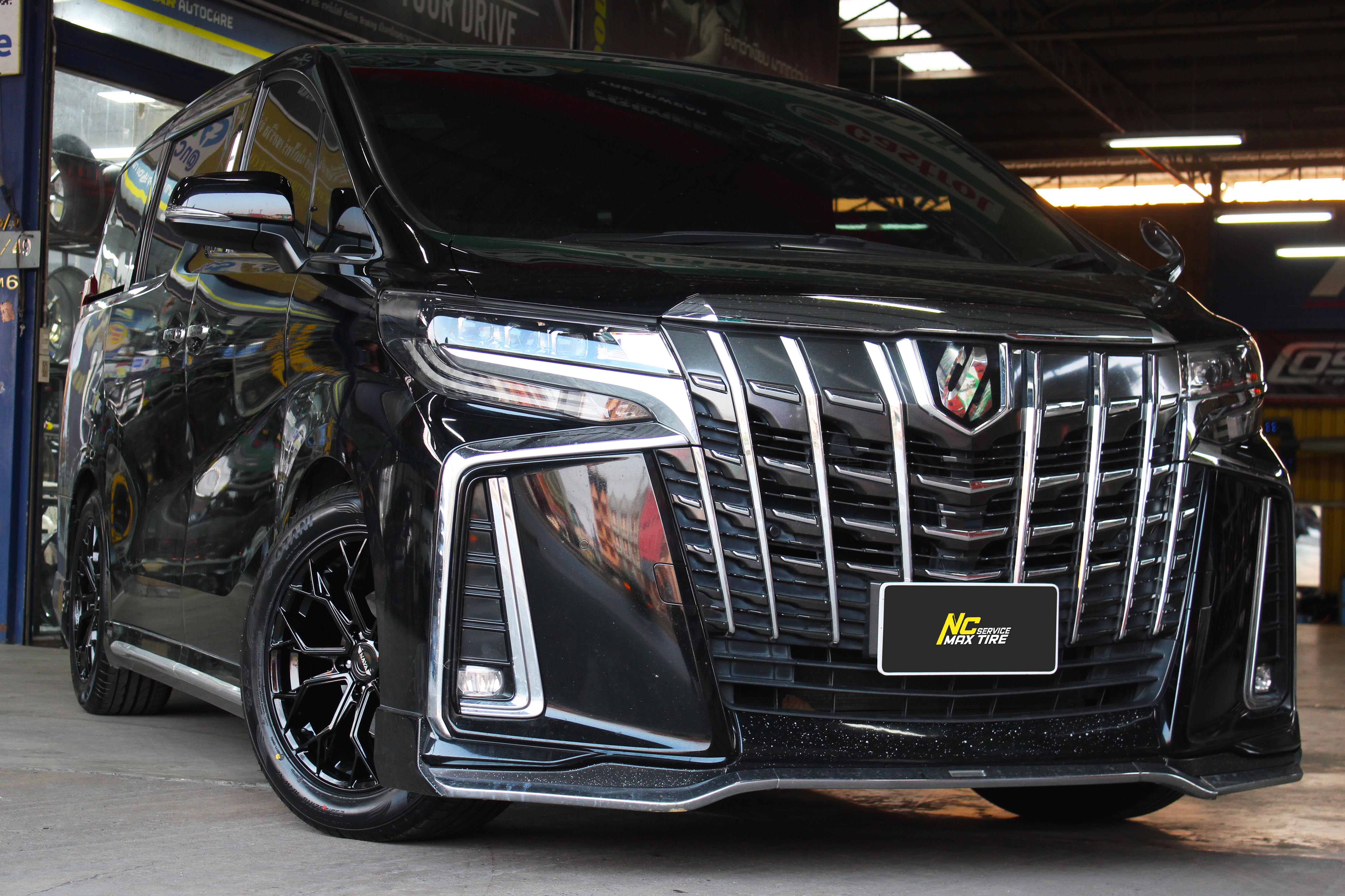 Toyota Alphard / รถตู้ / ล้อแม็กสวยๆ / ล้อแม็กขอบ18 / NAYA / Alpha-3 / 18x8.0 5H113 ET38 / ล้อแม็กสีดำเงาทั้งวง / NC