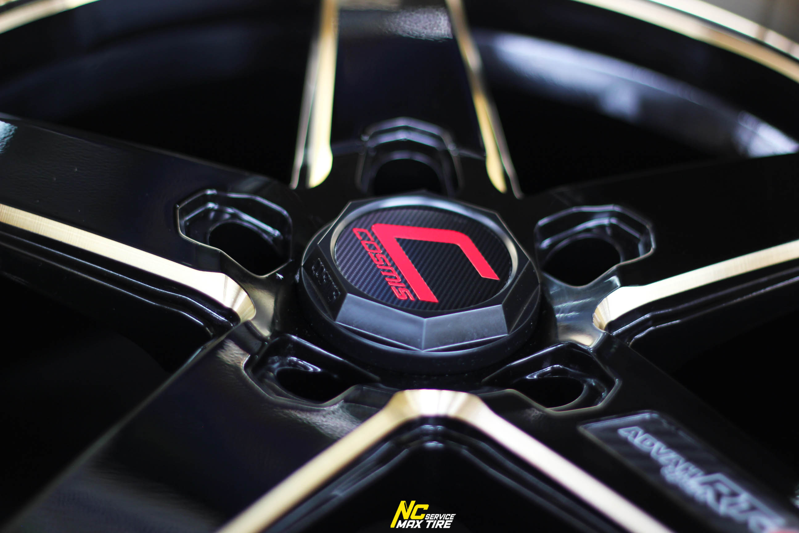 ล้อแม็กขอบ18 / Cosmis / RT-G / ล้อแม็กสีดำขอบทอง / 18x9.5 ET12 5H114.3 / ล้อแม็กสำหรับกระบะตัวเตี้ย / NCmaxtireService