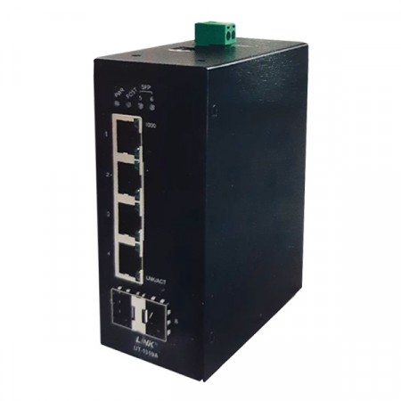 Link UT-1319A Fiber Gigabit Media Converter Hardened Type, 10/100/1000 Mbps, 4-Port RJ45, 2-SFP Slot (Blank) 550km *ส่งฟรีทั่วประเทศ