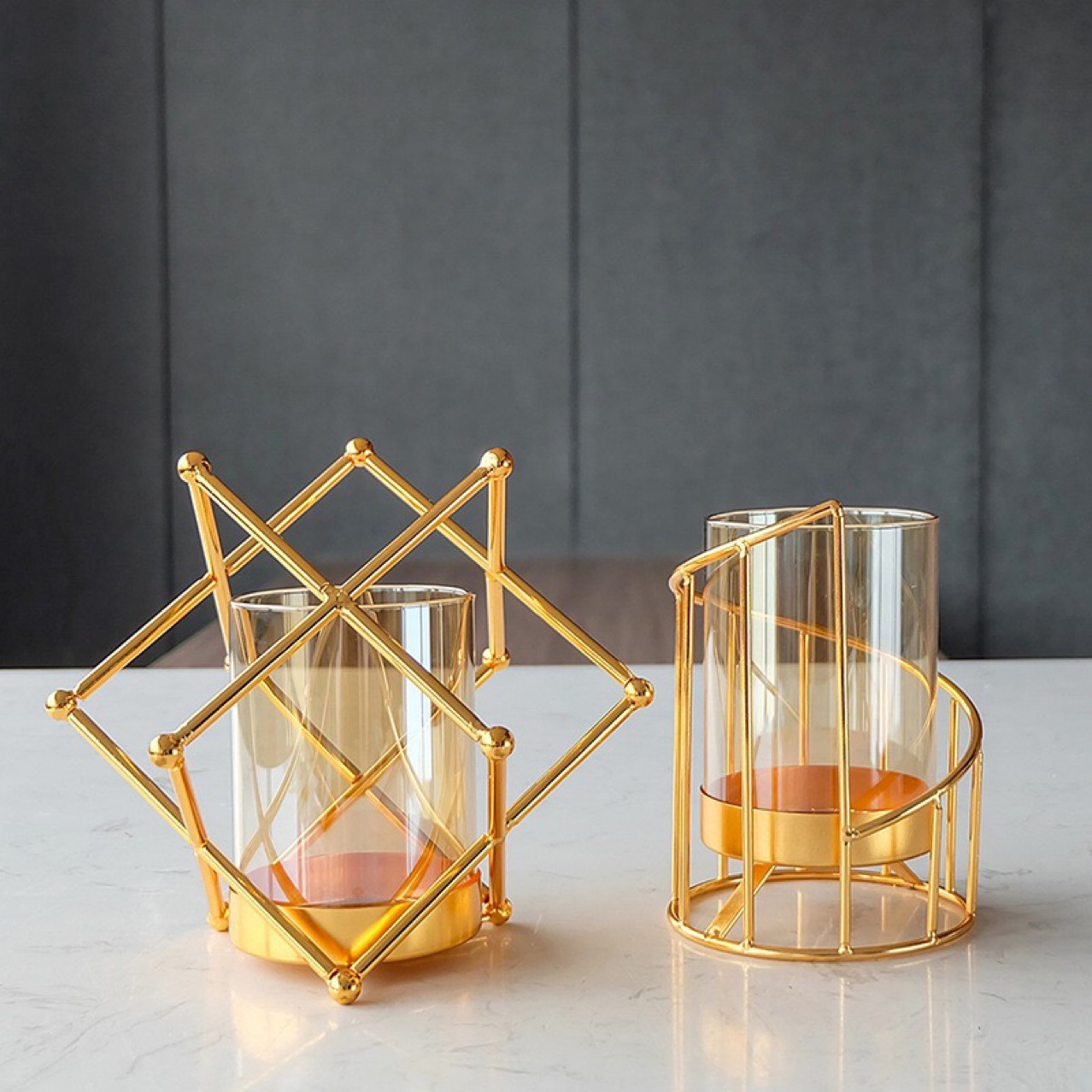 แจกันสีทอง แจกันดอกไม้ แจกันหรู แจกันทองหรูหรา ST505E824