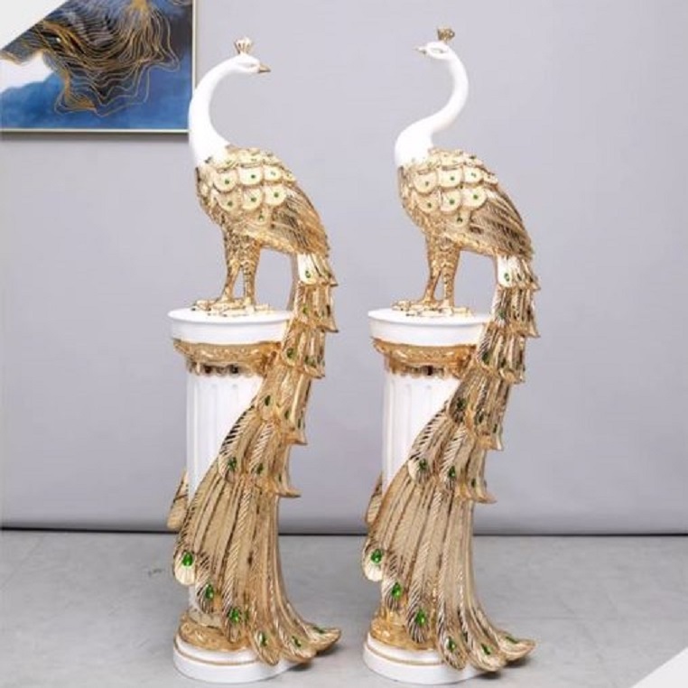 CT215C160 FAMITOSS โมเดลนกยูง นกยูง ตกแต่งห้องนั่งเล่น