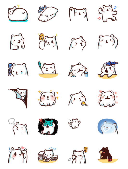 ขายสติกเกอร์ไลน์ หมีขาวแบค แบค ขยับดุ๊กดิ๊ก