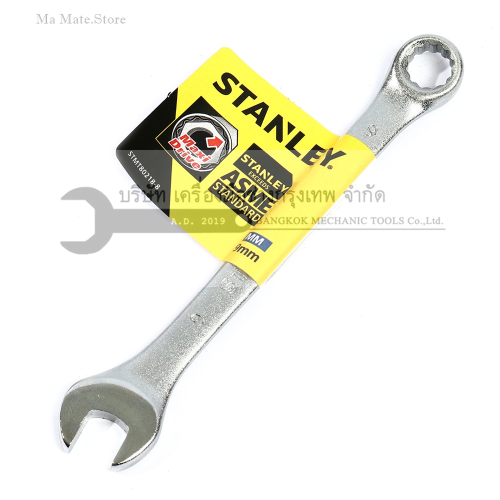 ประแจแหวนข้างปากตาย 80-218 STANLEY รุ่น CWB ขนาด 9 มม. วัสดุทำจาก เหล็กกล้าคาร์บอน ผ่านการทดสอบตามมาตรฐาน ANSI, ISO & DIN ผิวสัมผัสแบบด้าน
