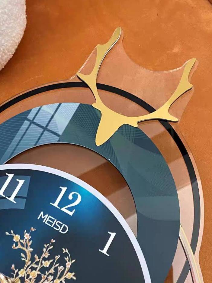 CT208C041 INTERY นาฬิกาติดผนัง นาฬิกามงคล กวาง ปลา DEER WALL CLOCK WALL DECOR