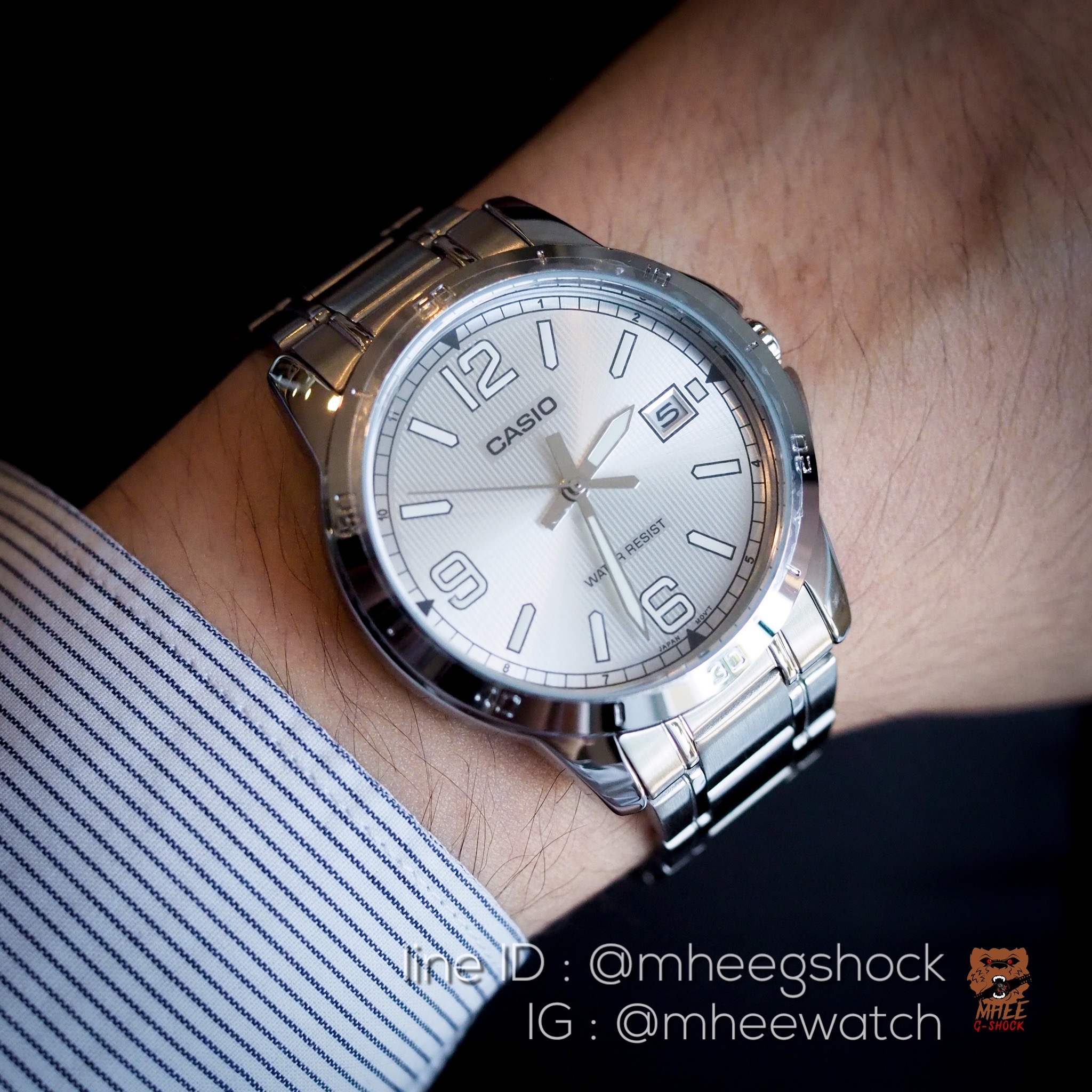 Casio Steel Silver ของแท้ เรียบหรู