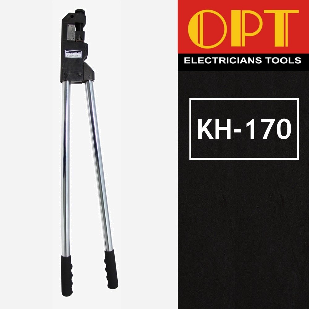 "OPT" KH-170 คีมย้ำแบบจิก คีมย้ำหัวสายไฟ คีมย้ำหางปลาเปลือย หัวตัวยู แบบย้ำมือ (For cable lug, aluminum & copper lug crimping) 8-150 mm2