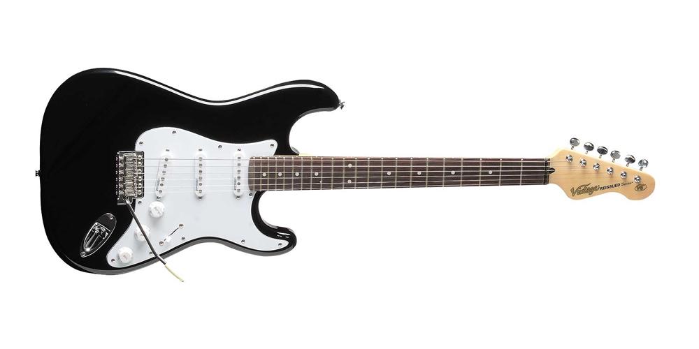 VINTAGE Relssued V6BB Boulevard Black กีตาร์ไฟฟ้าทรง Stratocaster