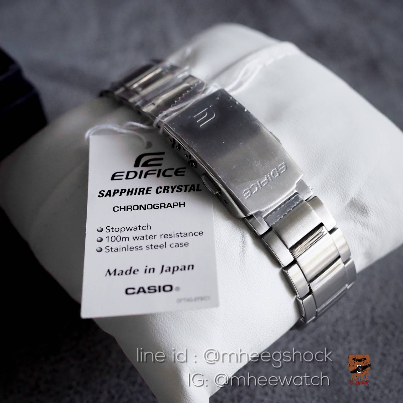 นาฬิกา คาสิโอ้ Edifice Steel หน้าปัดขาว จอ Chronograph ของแท้ 100% ประกันศูนย์