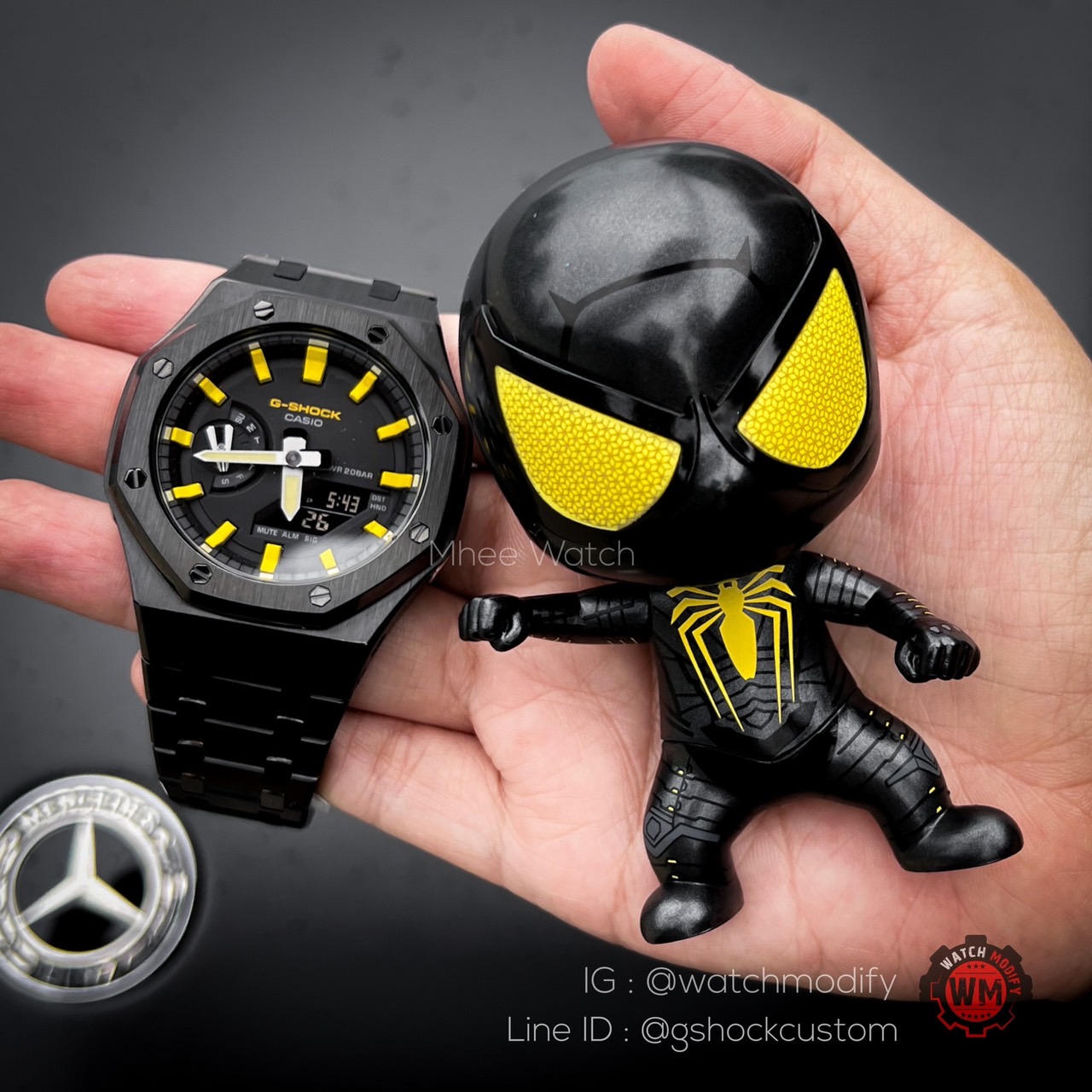 G-Shock AP Style Yellow Black Spider Stainless Steel Strap