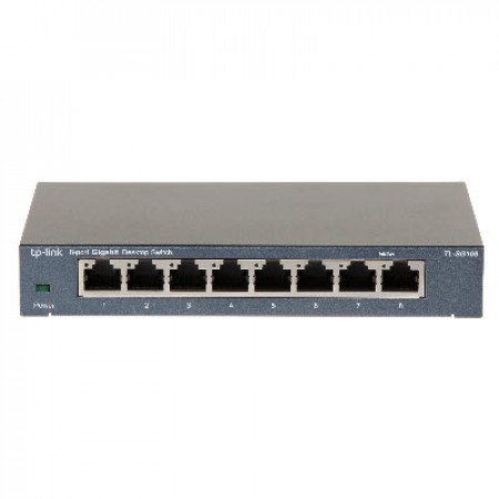 tp-link TL-SG108 8 Port Gigabit Unmanaged Ethernet Network Switch, Plug & Play, Fanless Metal Design, Shielded Ports