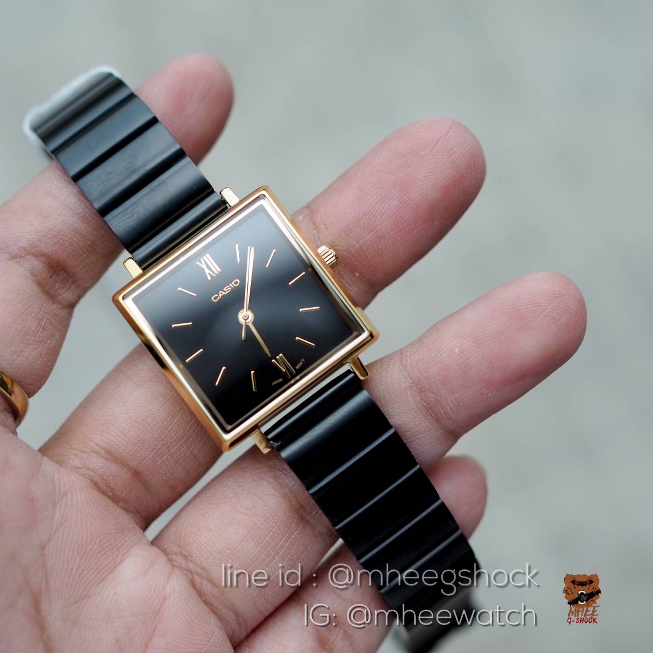 นาฬิกาข้อมือ Casio Lady Luxury หน้าเหลี่ยม ของแท้ ประกันศูนย์CMG 1 ปี (สีดำทอง/สีRosegold)