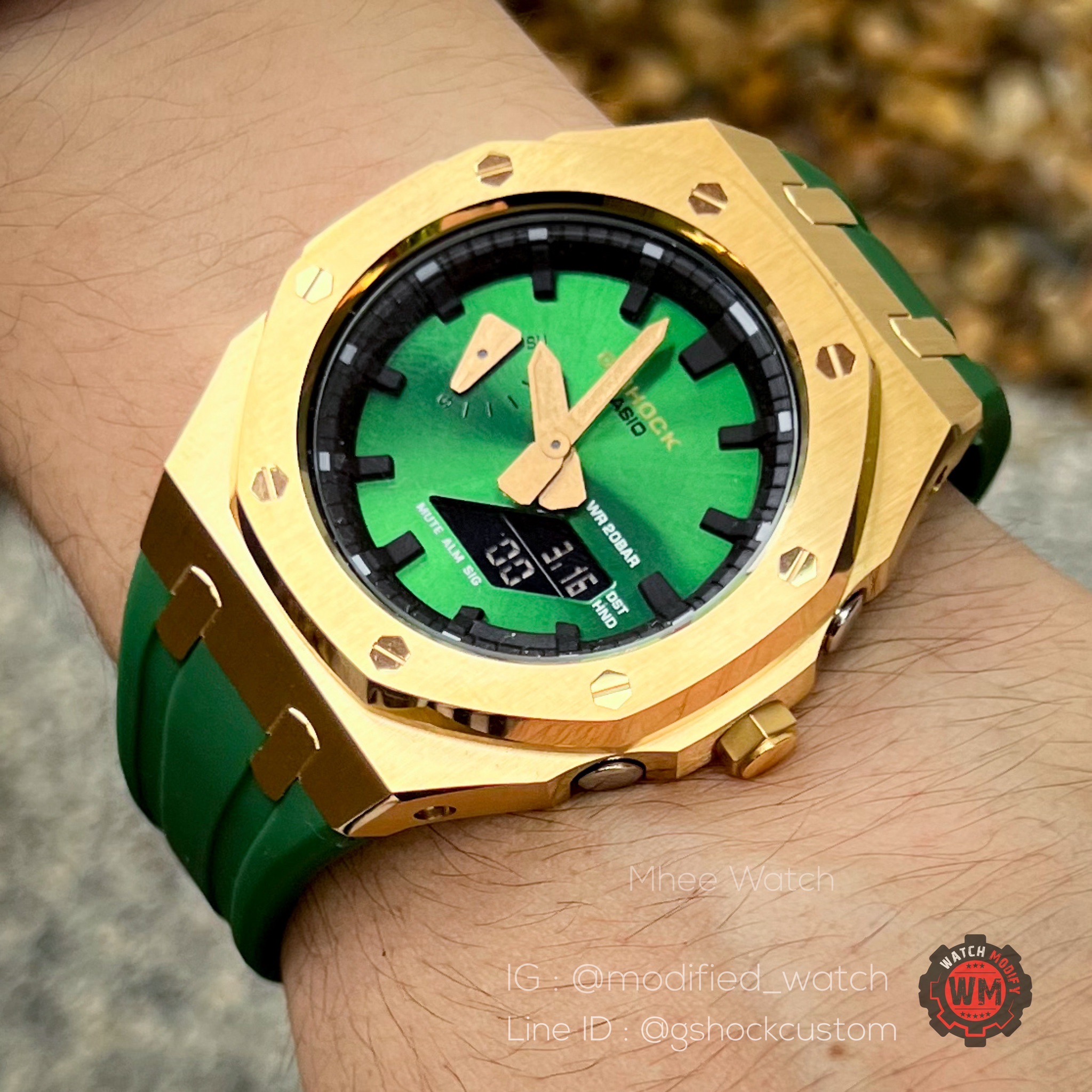 G-Shock Casioak Loki Green Rubber Strap