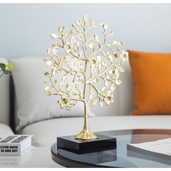 CT188B129 FAMITOSS ต้นไม้เงิน โมเดลสีทอง ของตกแต่ง ของขวัญขึ้นบ้านใหม่