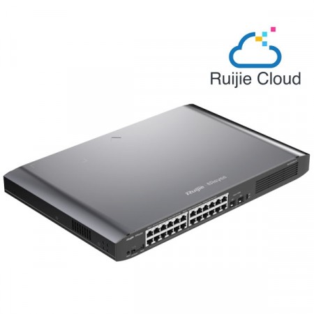 Reyee RG-ES226GC-P 26-Port Gigabit Smart Cloud Mananged PoE Switch, including 16 PoE/POE+ Ports, 370W PoE Power Budget, + 2 x SFP Gigabit Port, Rack-mountable Steel Case