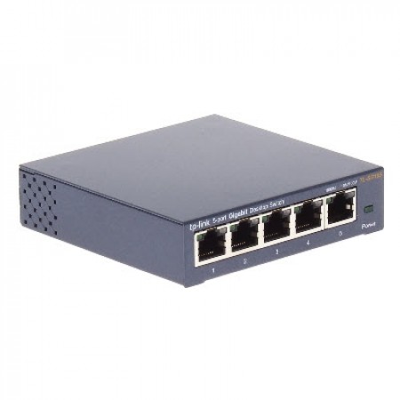 tp-link TL-SG105 5-Port 10/100/1000Mbps Green Unmanaged Ethernet Desktop Switch , Plug & Play, Fanless Metal Design, Shielded Ports