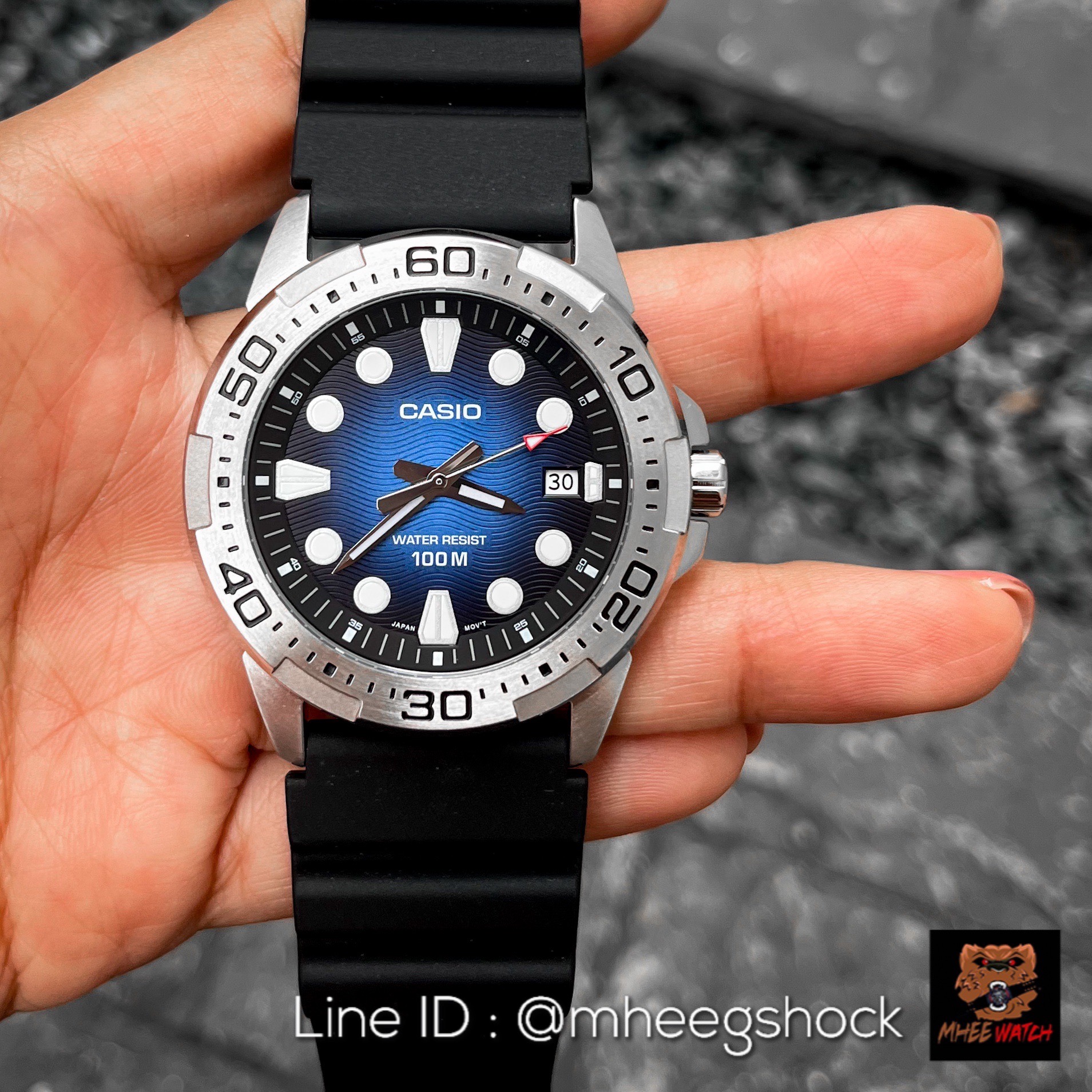 Casio Steel Tuna Blue Wave Dial Black Strap