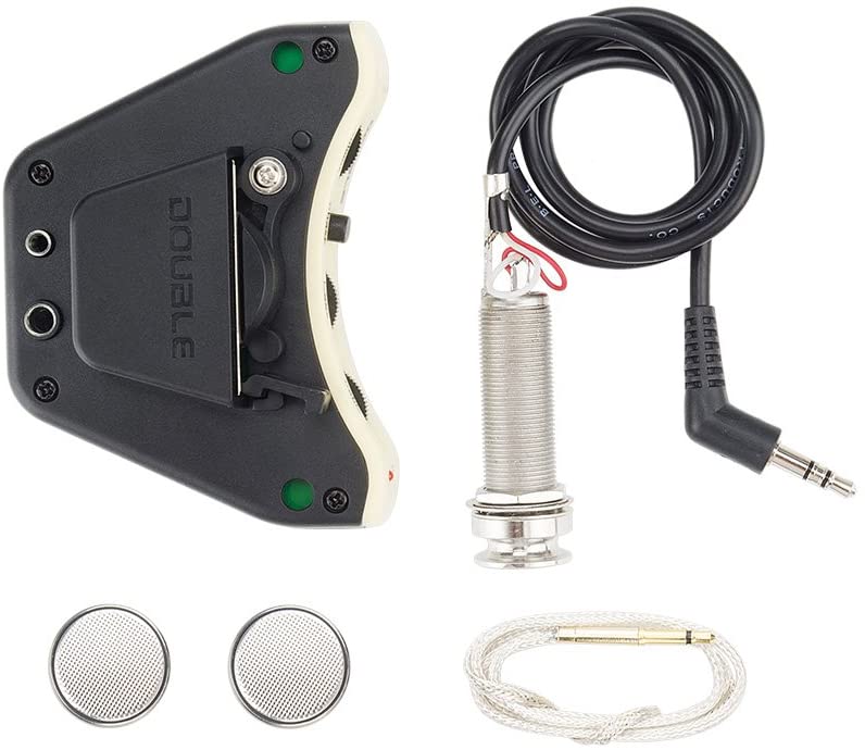 Double B1G Soundhole Control Preamp Pickup System for Acoustic Guitar, Black