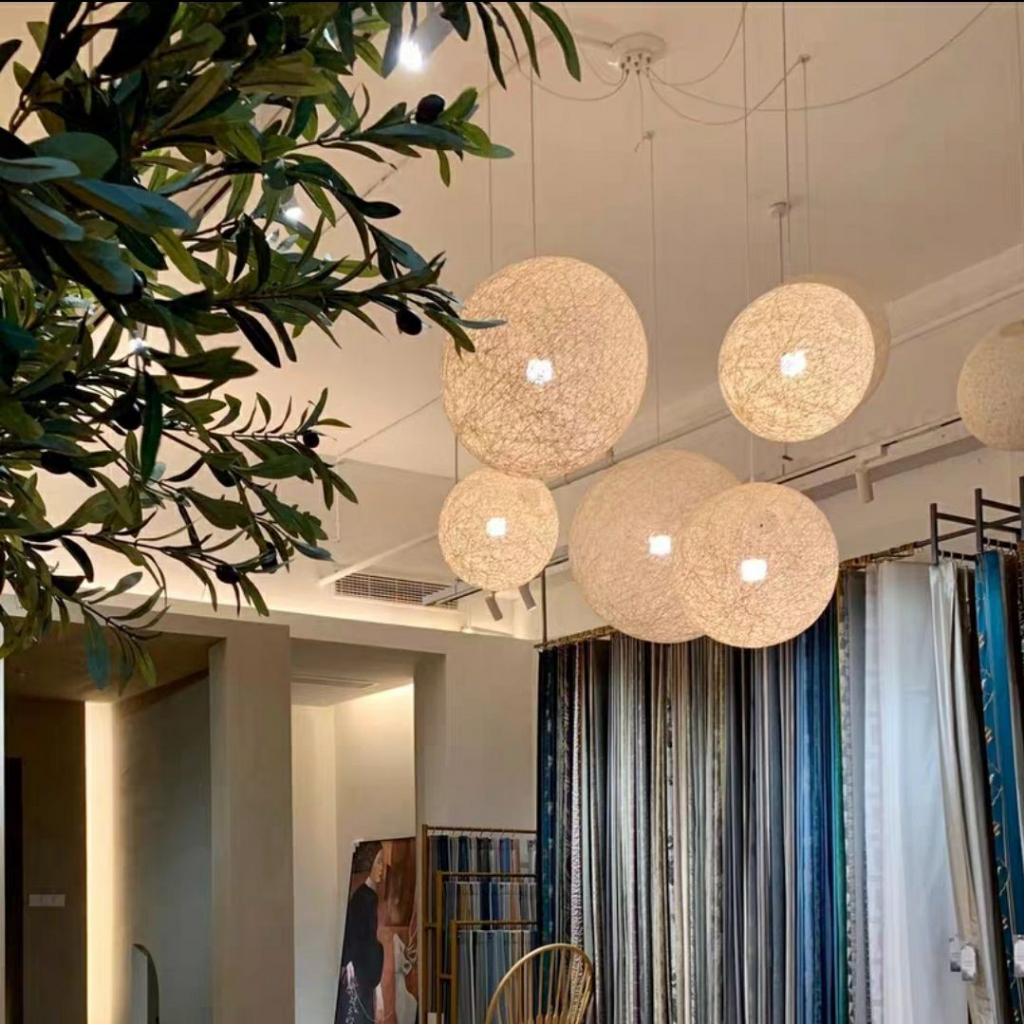 CT177A129 SOTMIA โคมไฟสานหวาย โคมไฟสไตล์นอร์ดิก โคมไฟทรงกลม โดมไฟประดิษฐ์ โคมไฟเพดาน โคมไฟแต่งห้อง
